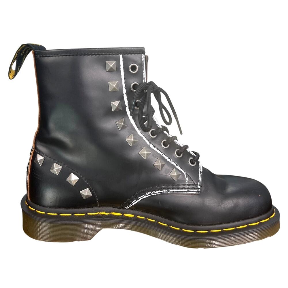Dr. Martens Unisex 1460 Stud 8 Eye Black Leather Combat Boots Size M 9 W 10 - Picture 4 of 10